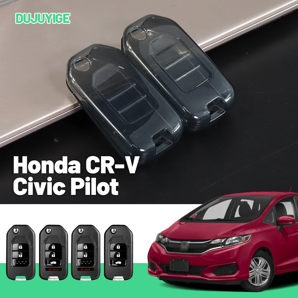 

Clear TPU Car Key Case For Honda CR-V Civic Pilot Accord 9 Odyssey Legend Key Fob Cover Protector Shell Auto Accessories