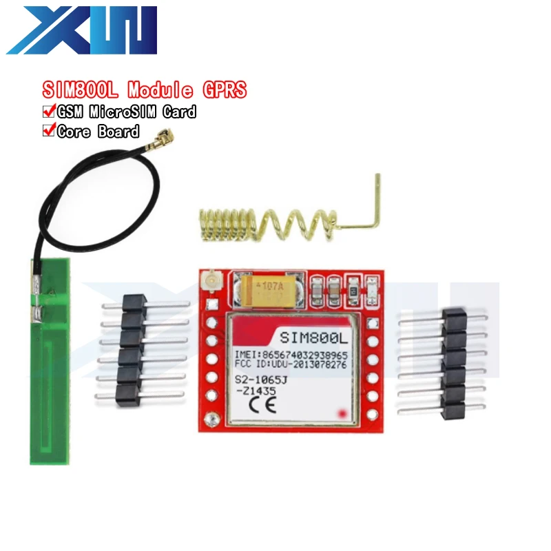 Smallest SIM800L GPRS GSM Module MicroSIM Card Core Wireless Board Quad-band TTL Serial Port With Antenna for Arduino