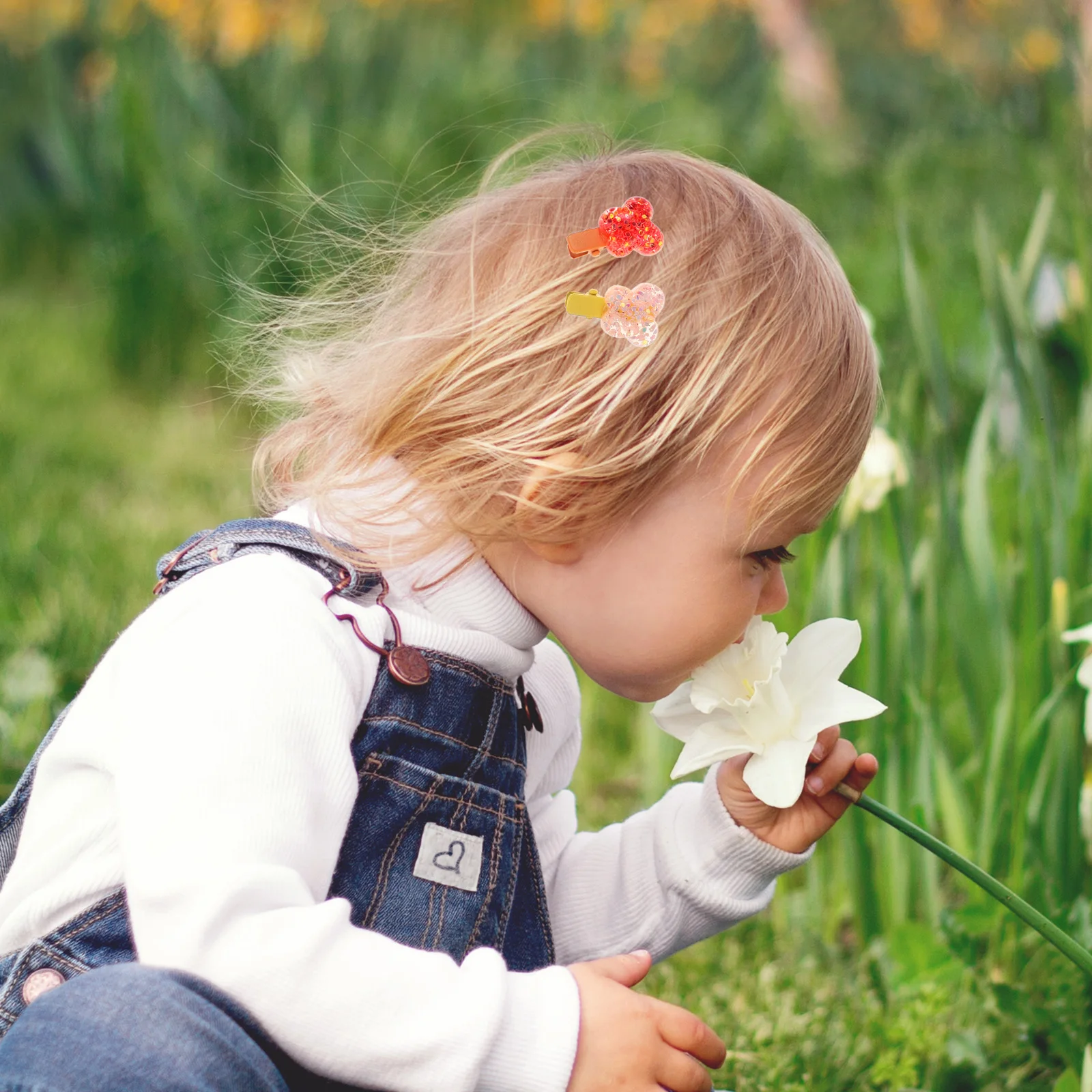 

10 Baby Children Accessories Pink Flower Hairpins Duckbill Clamps Toddler Girl Barrettes Baby Hair Clips Hair