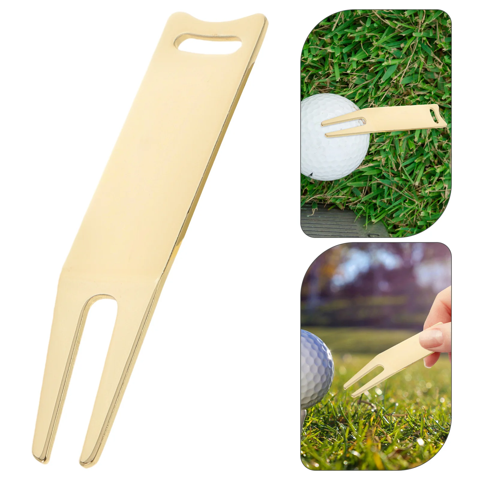 

2Pcs Metal Golf Fork Durable Ball Mark Repair Tool Portable Golf Green Maintenance Tool Divot Tools Forks Metal