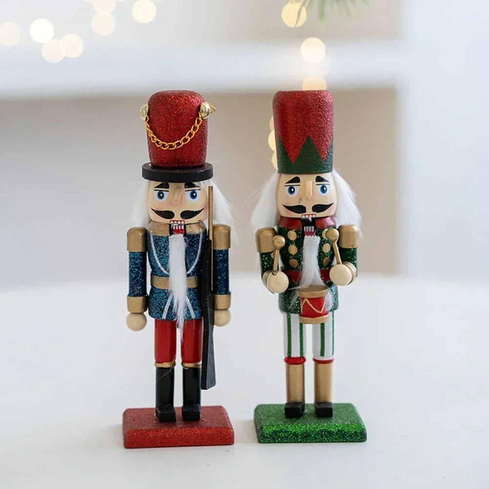 16cm Fat Version Athlete Soldier- Nutcracker Puppet Crafts Wooden Christmas Ornament Decorations Toy Xmas Children's Gifts