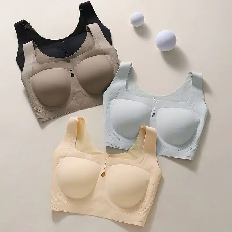 Sutiã sem costura plus size para mulheres sexy push up bralette femme lingerie sutiã sem fio para peito grande