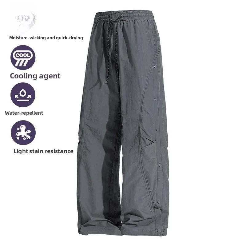 

Spring 2026 Lightweight Outdoor Casual Pants High Waist Straight Leg Military een Color Two-Way Zipper Sports Utili Trousers