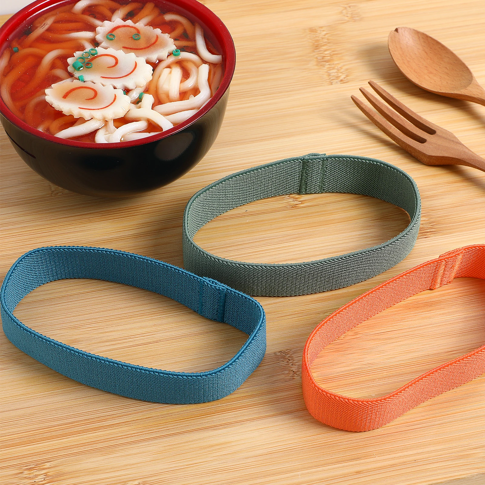 

4 Pcs Elastic Bandage Bento Classic Rubber X Storage Lunch Boxes Lunchbox Bands Nylon for Office