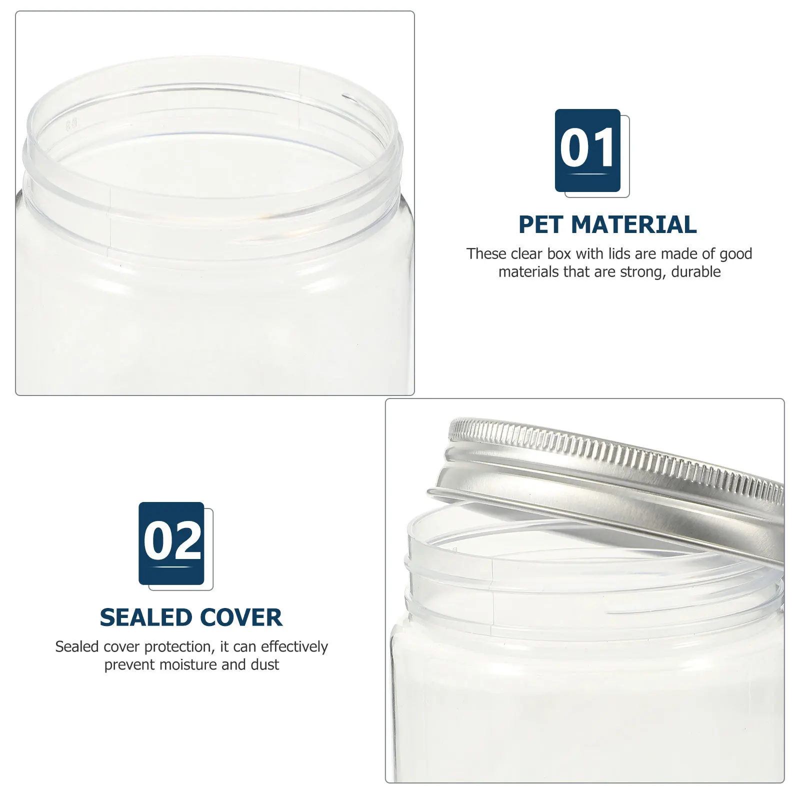 

4Pcs Food Storage Jars Transparent Airtight Containers Leak-Proof Kitchen Organizer Nut Box Storage Jar Kitchen Jar