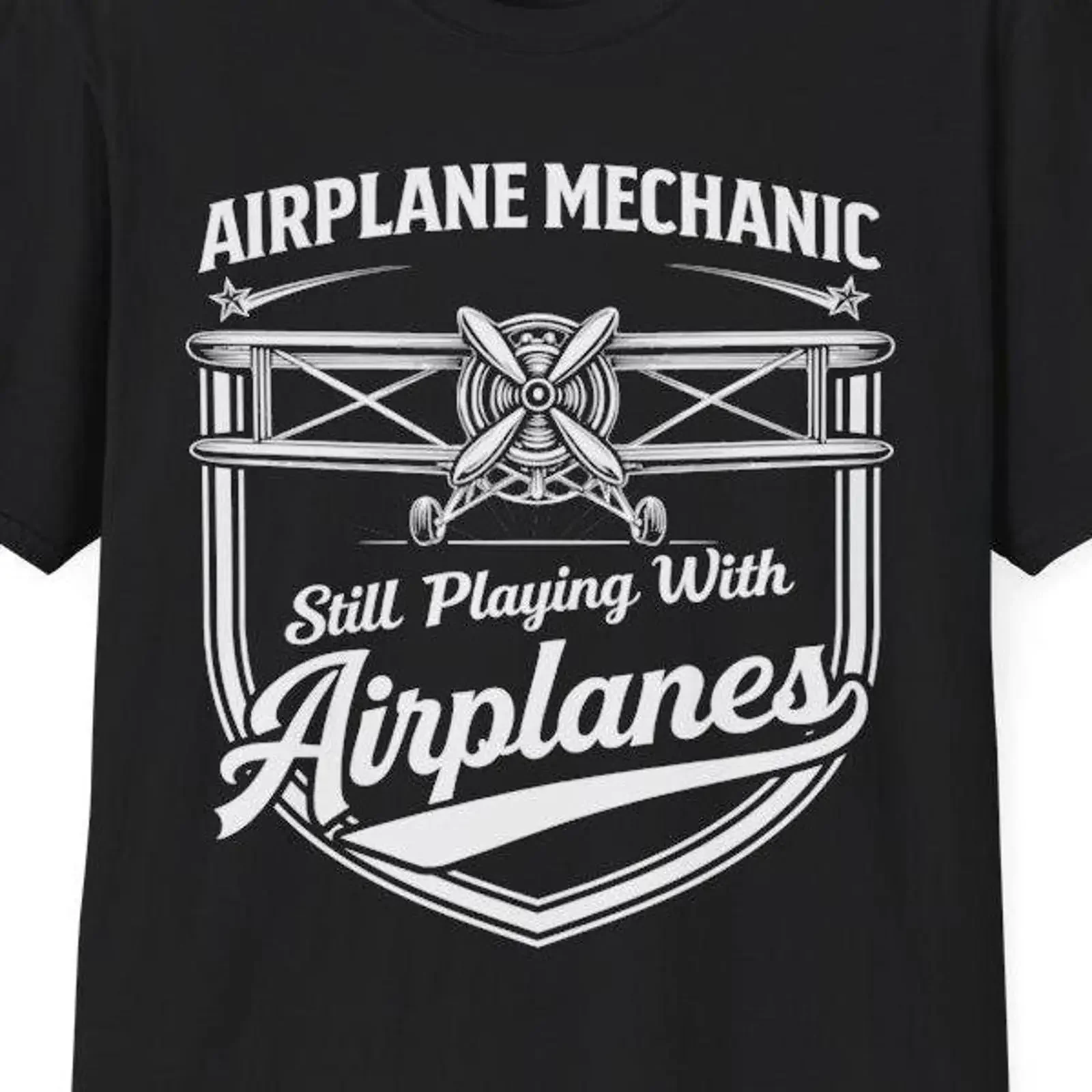 Airplane Mechanic T Shirt Aviation Aircraft Maintenance Pilot Repair Technician Plane Crew vintage Washed Stretched