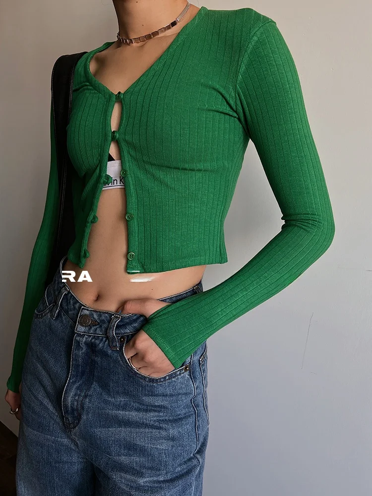 

Slim Fit ort Knitted Top Hollow out V-Ne Street Sle Women's T-irt Breathable Casual Long Sve Base Layer irt