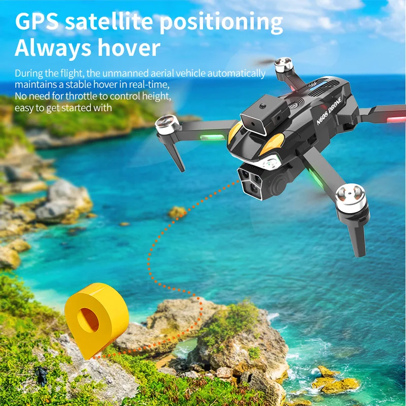 N608S Mini Drone 8K Brushless Three Camera flusso ottico 5G WIFI FPV GPS 4K Dual Camera droni RC Quadcopter Dron Mini Drone Toys