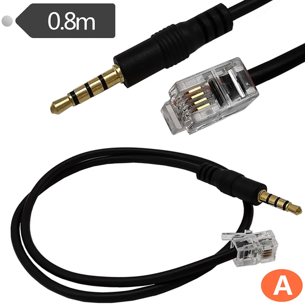 Telephone line, telephone stand adapter, 3.5mm male Bluetooth earphones, RJ9 crystal Head, 4P4C Mobile Audio Conversion Cable