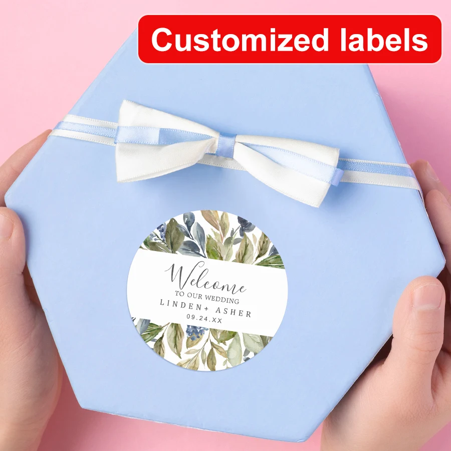 Personalized Wedding Program Stickers, Floral Waterproof Decals for Ceremony Decor, Reusable DIY Craft Seals