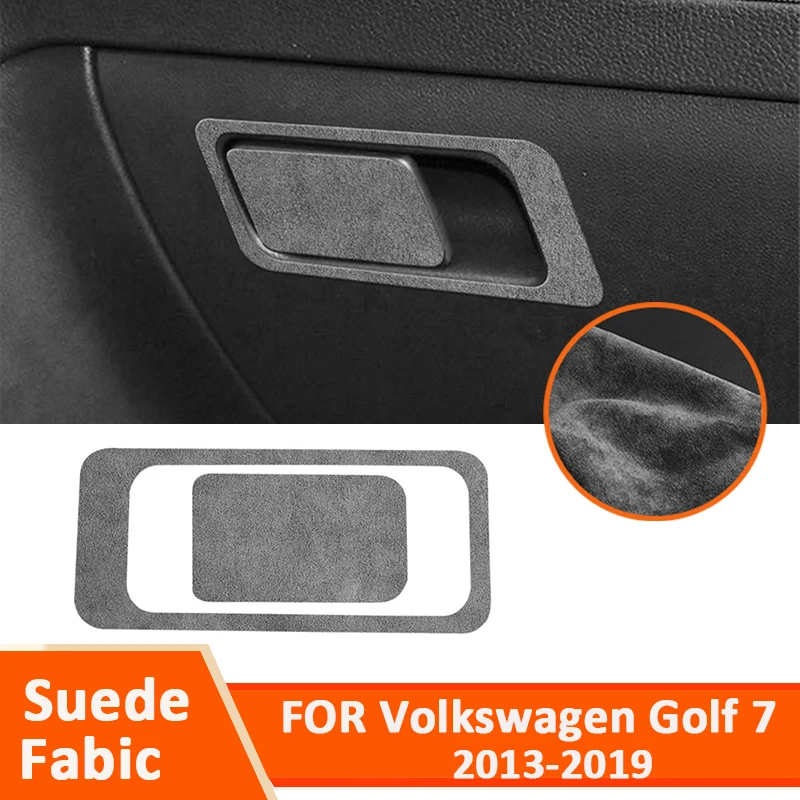 

For Volkswagen Golf 7 Golf 7.5 2013-2019 Soft Suede Fabic Car Co-Pilot Storage Box Pull Handle Panel Decoration Sticker