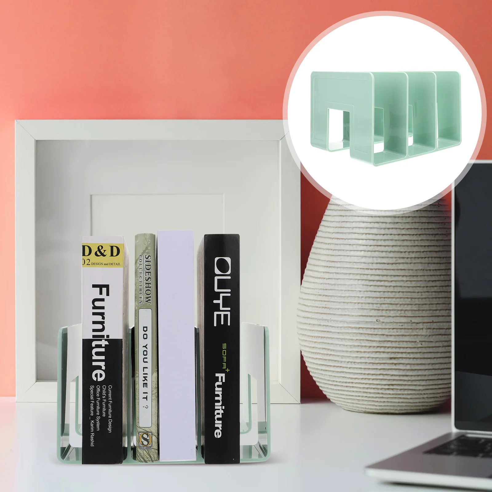 

Book Stand Bookends Office Rack Shelf for Bookshelf Acrylic Organizer Organizers