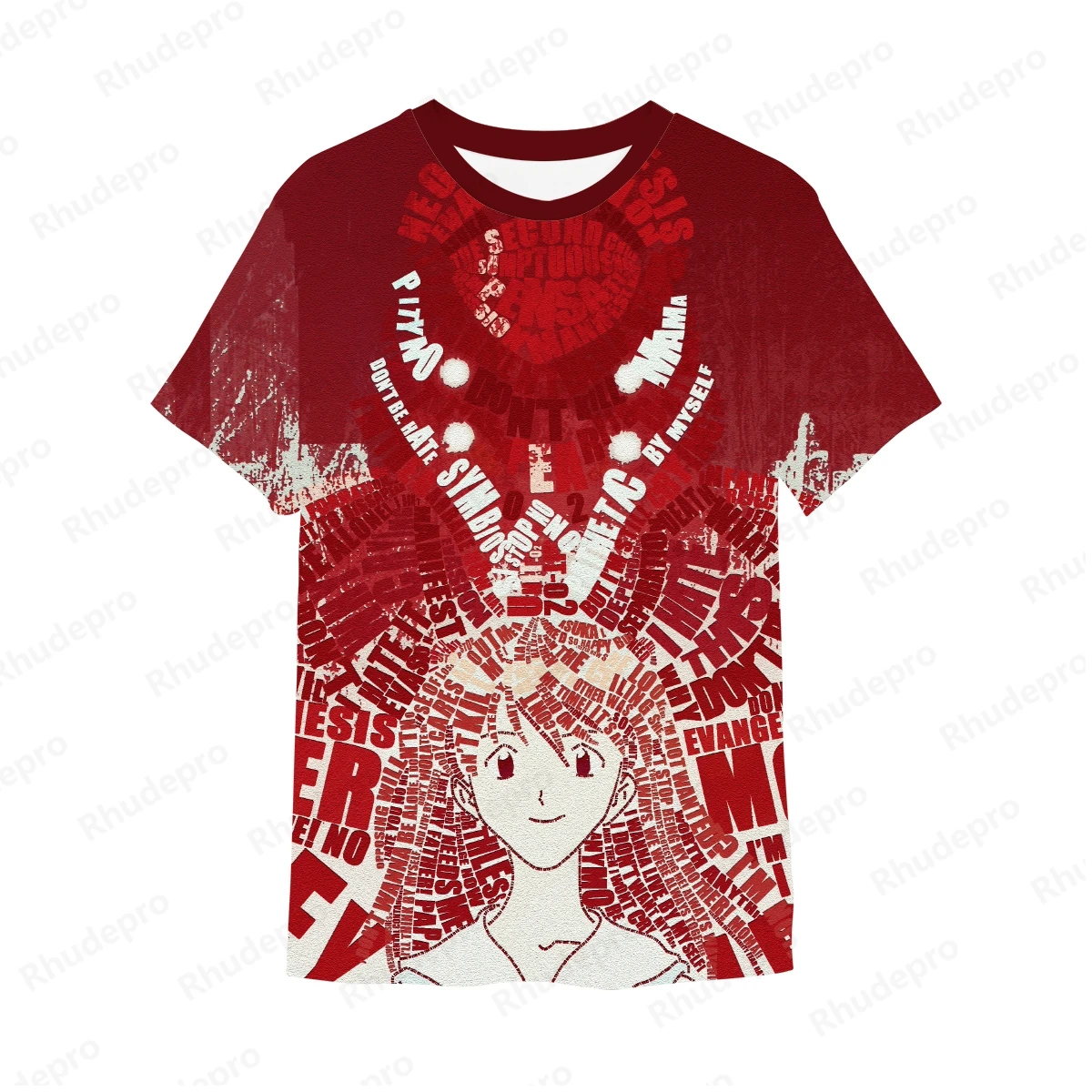 Y2k Men's T-shirt High Quality Neon Genesis Evangelion Clothing Tops Hip Hop Harajuku Style Shirts 100-5XL 2024 Oversized