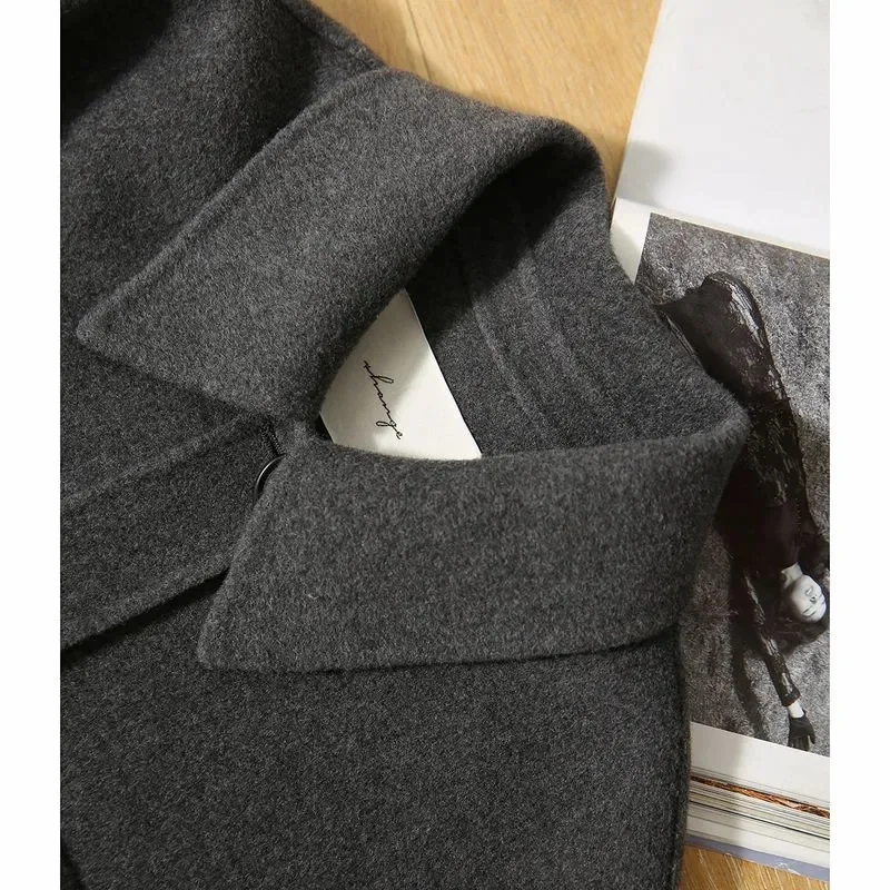 Abrigo de lana de moda coreana para mujer, chaqueta informal holgada de temperamento, prendas de vestir, Tops para mujer, otoño e invierno, 2024