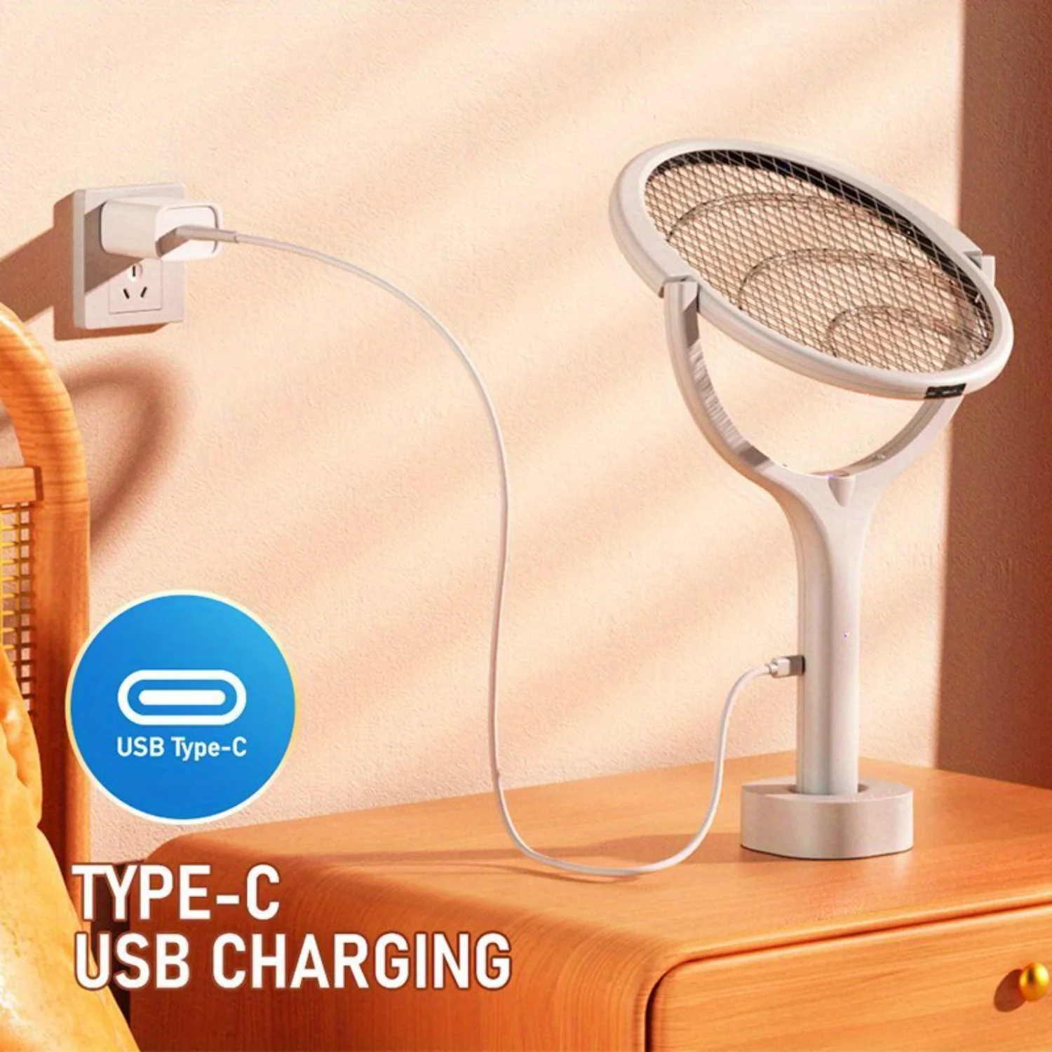 Rotating 90-Degree Mosquito Lamp and Electric Fly Swatter, Mosquito Killer with 365nm UV Light, Bug Zapper for Summer, Electric - Image 4
