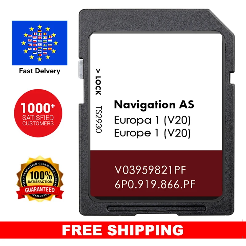 UK Europe AS V20 Ateca/Alhambra/Arona/Leon Car Navi System 2025 Maps Sat Nav Navigation GPS SD Card 32GB for Seat