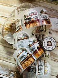 SCS Studio Vintage Espresso Corners Coffee Washi PET Tape for Card Making Decoration DIY Scrapbooking Plan Stickers