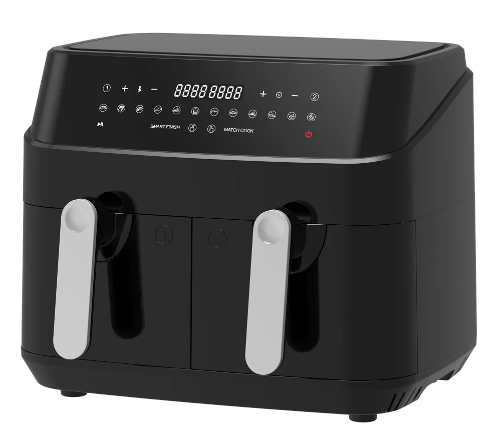 New Design Digital Dual Zone Air Fryers Oven Two Basket Tray 8L 9L Steam Double Twin Dual Air Fryer