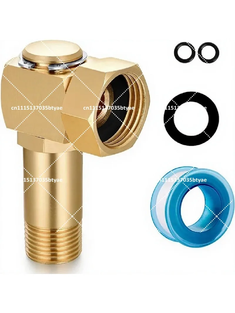 Solid Brass Swivel Elbow Garden Hose Adapter Replacement Kit for Lawn Irrigation Water Pipe