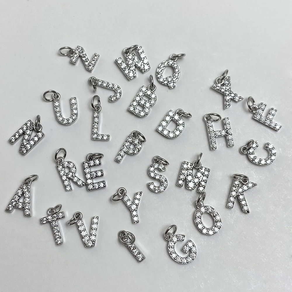 Silver color initial letter pendant Charms for Jewelry Making Supplies Letter Accessories Diy Bracelet Necklace Earring Supplies