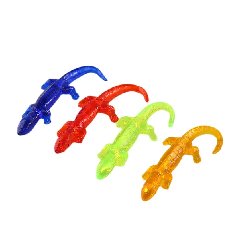 Novelty Simulation Sticky Lizard TPR Toy Slow Rebound Children Stress Relief Toys Sticky Wall Toys Halloween Prank Props Gadgets