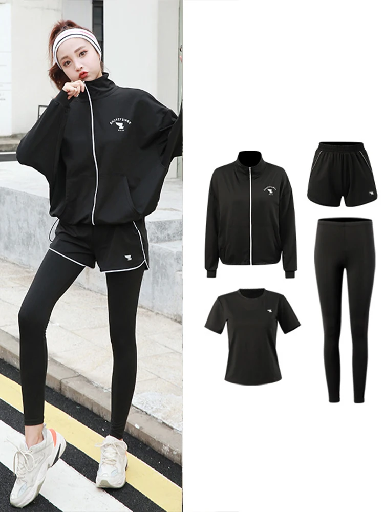 Korean Sports Joggers Set Women Gym Running Beginner Autumn Winter Models Casual Morning Running Yoga Clothes Set Woman 2 Pieces