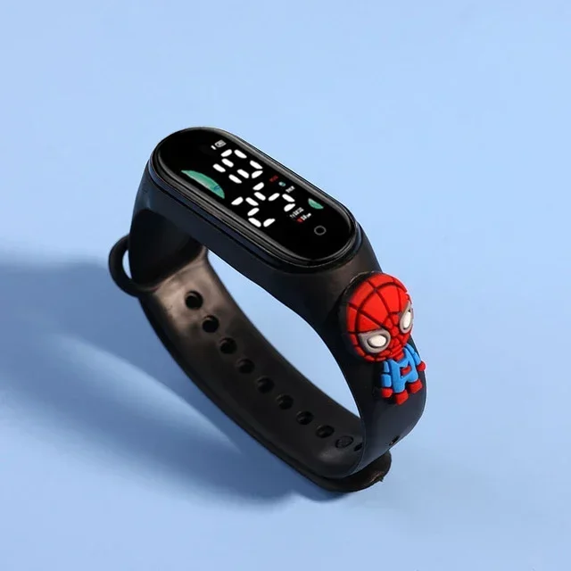 Disney Stitch LED Waterproof Kids Digital Watch Spiderman Hulk Children Watch Sports Touch Electronic Kids Gifts