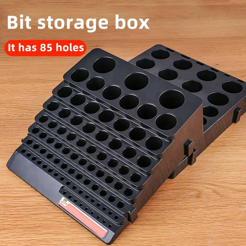 Black Milling Cutter Box Drill Bit Storage Box Milling Cutter Drill Finishing Holder Organizer Case ER Collet BOX