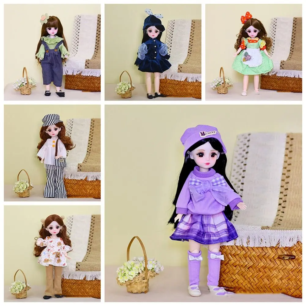 1/6 SD 30cm Bjd Doll with Clothes Long Hair with Wig Make Up Princess Dress Up BJD Dolls Anime Attractive Eyes