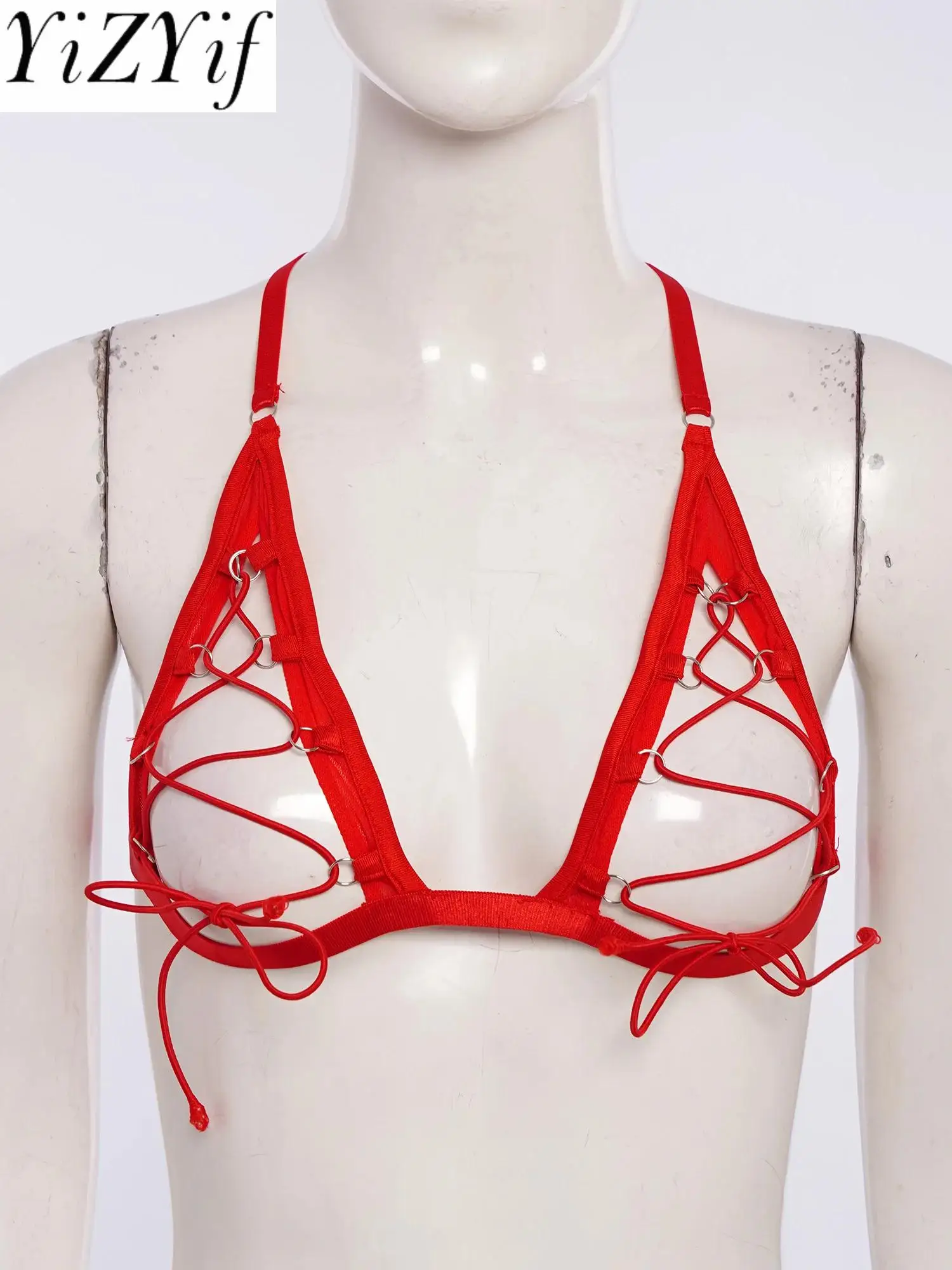 

Women Lingerie Chest Exposed Bra Couple's Temptation See Through Dirty Bra Tops Corset for Nightwear Honeymoon Date Nightwear