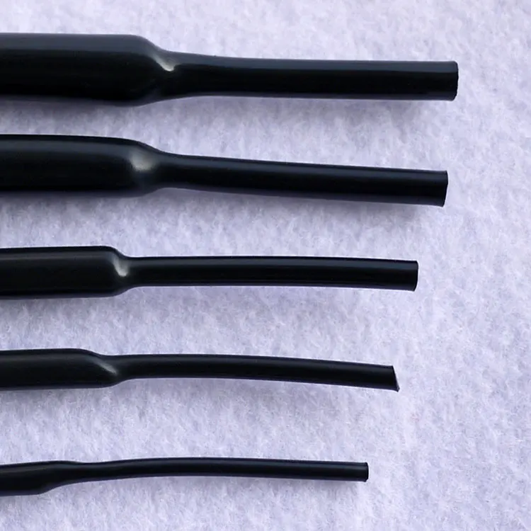 8M 2.5mm Dia 2:1 Ratio Flexible Black Gloss Non Halogen Headphone Line Audio Cable Sleeve Heat Shrinkable Tubing Shrink Tube