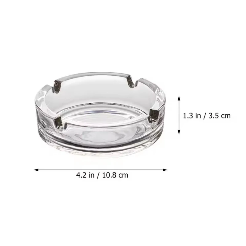 Ashtray Home Decorative Cool Ashtrays Holder inside Clear Glass Tabletop Round Desktop Cigarette Tin