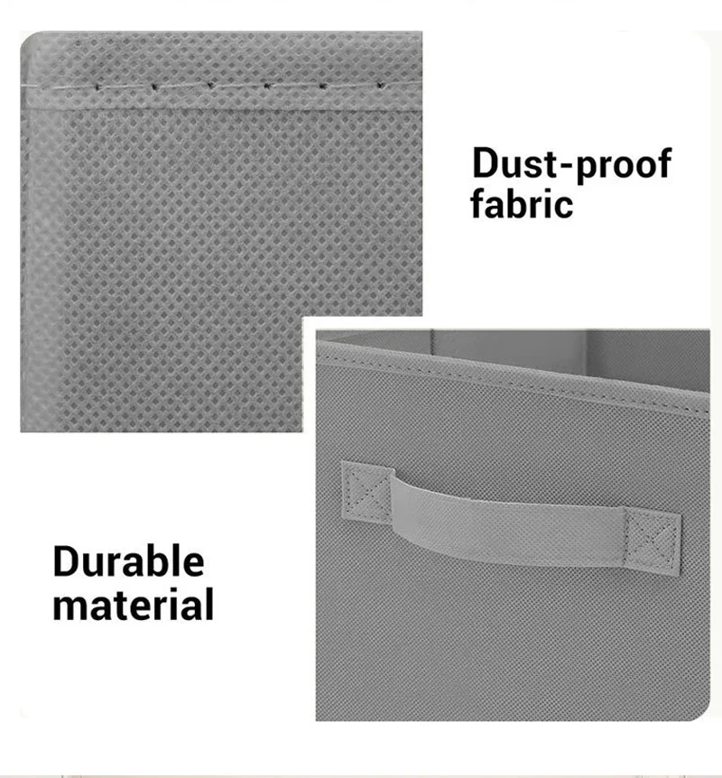 Zusammenklappbare Würfel-Aufbewahrungsbox aus Vliesstoff, Aufbewahrungsbox für Haushaltsbedarf, Schrank und Spielzeug, Kleidung-Bücherregal-Aufbewahrungsbox – Detail 6