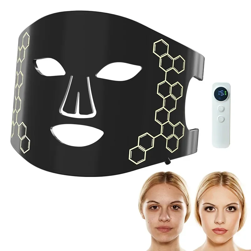 Nueva máscara de fototerapia de silicona, instrumento de belleza, espectrómetro LED Facial para el hogar, instrumento de máscara Facial de elevación y ajuste