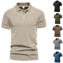 Men's T-Shirt Official Website Y2K Harajuku Twill Short Sleeve T-Shirt, Summer Solid Color Button Casual Sports Fitness T-Shirt