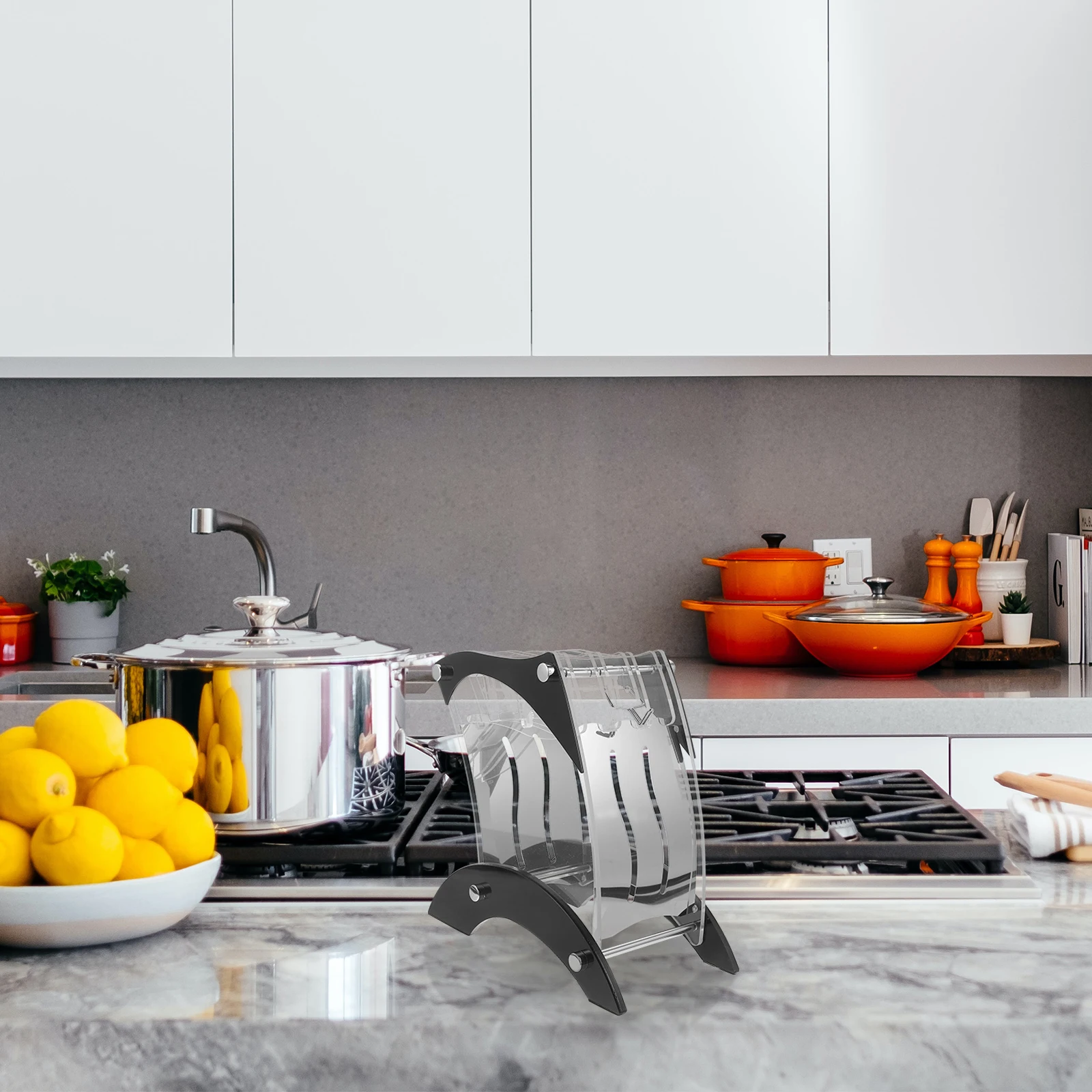 

Breathable Black Kitchen Knife Block Organizer Acrylic Stand Stainless Steel Holder Storage Rack for 8 Knives Scissors Cleaver