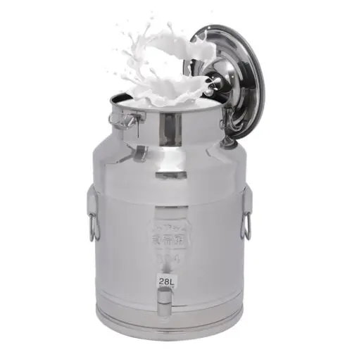 28L Stainless Steel Barrel Milk Can Wine Beer Whiskey Storage Oil Rice Tank USA