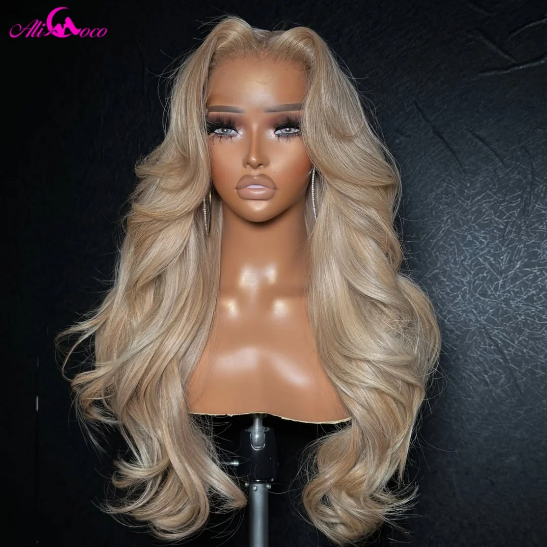 180 الكثافة الرماد شقراء الجسم موجة خصلات الشعر المستعار الإنسان مع شعر الطفل 13X6 الدانتيل الشفاف شعر مستعار أمامي قبل قطعها نقية للنساء