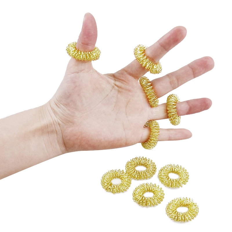 5/10pcs Hot Sale Finger Massage Ring Stainless Steel Relief Stress Promote Blood Circulation Body Massage Acupuncture Ring