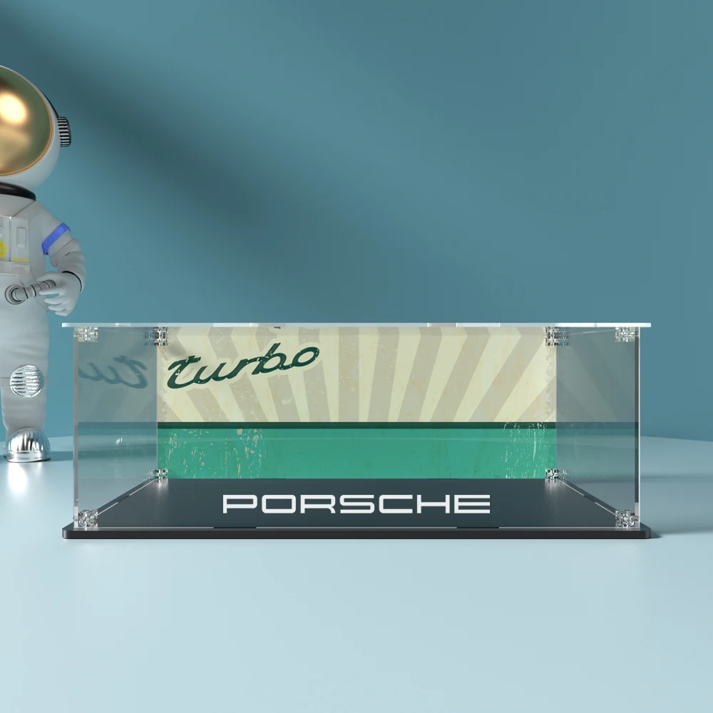 New Transparent Acrylic Box 10295 Building Blocks Porsche 911Turbo Display Box Car Model Dust Cover Screw Installation
