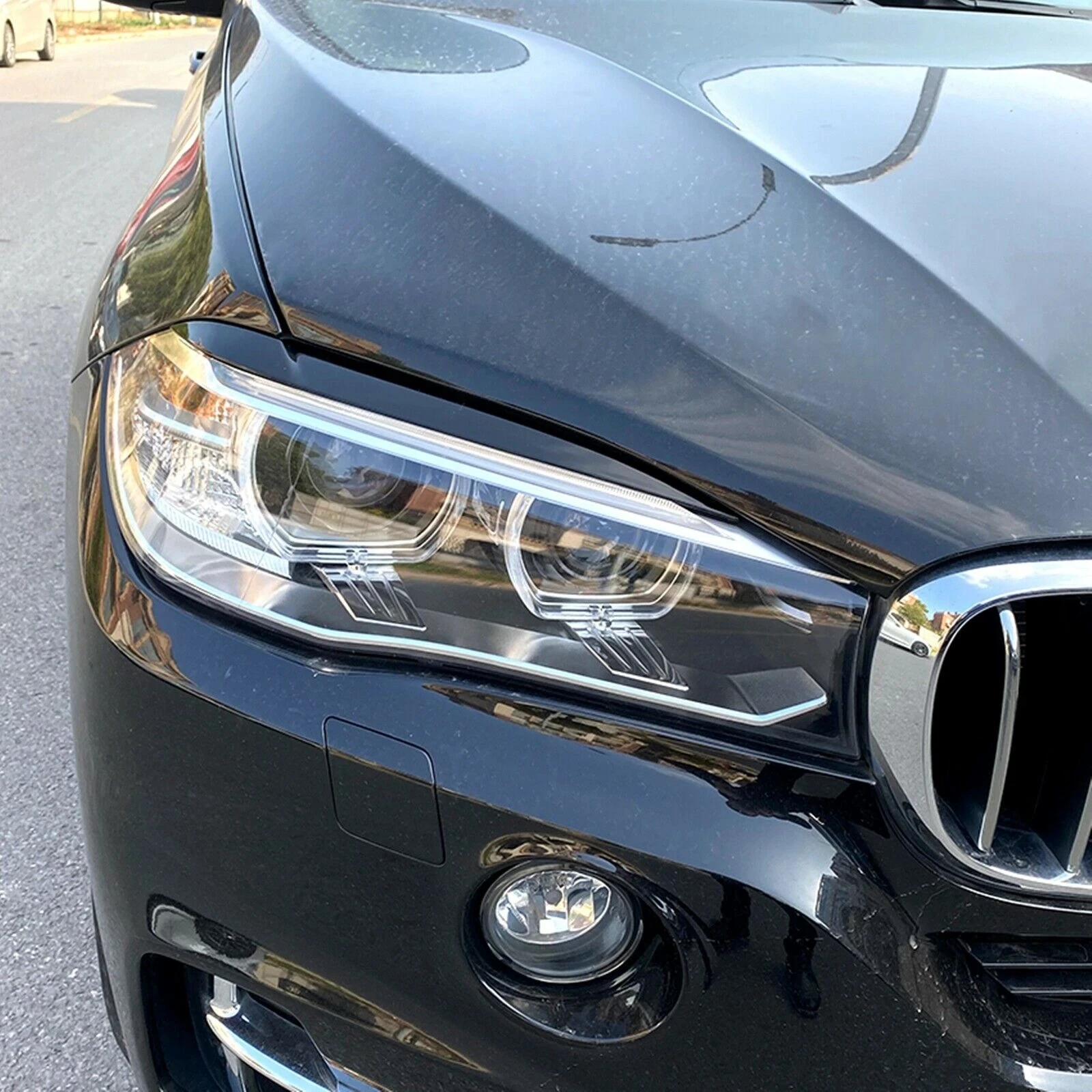 Для BMW X5 X6 F15 F16 2014-2018 крышка фар автомобиля брови веки декоративная крышка лампы отделка стиль из углеродного волокна