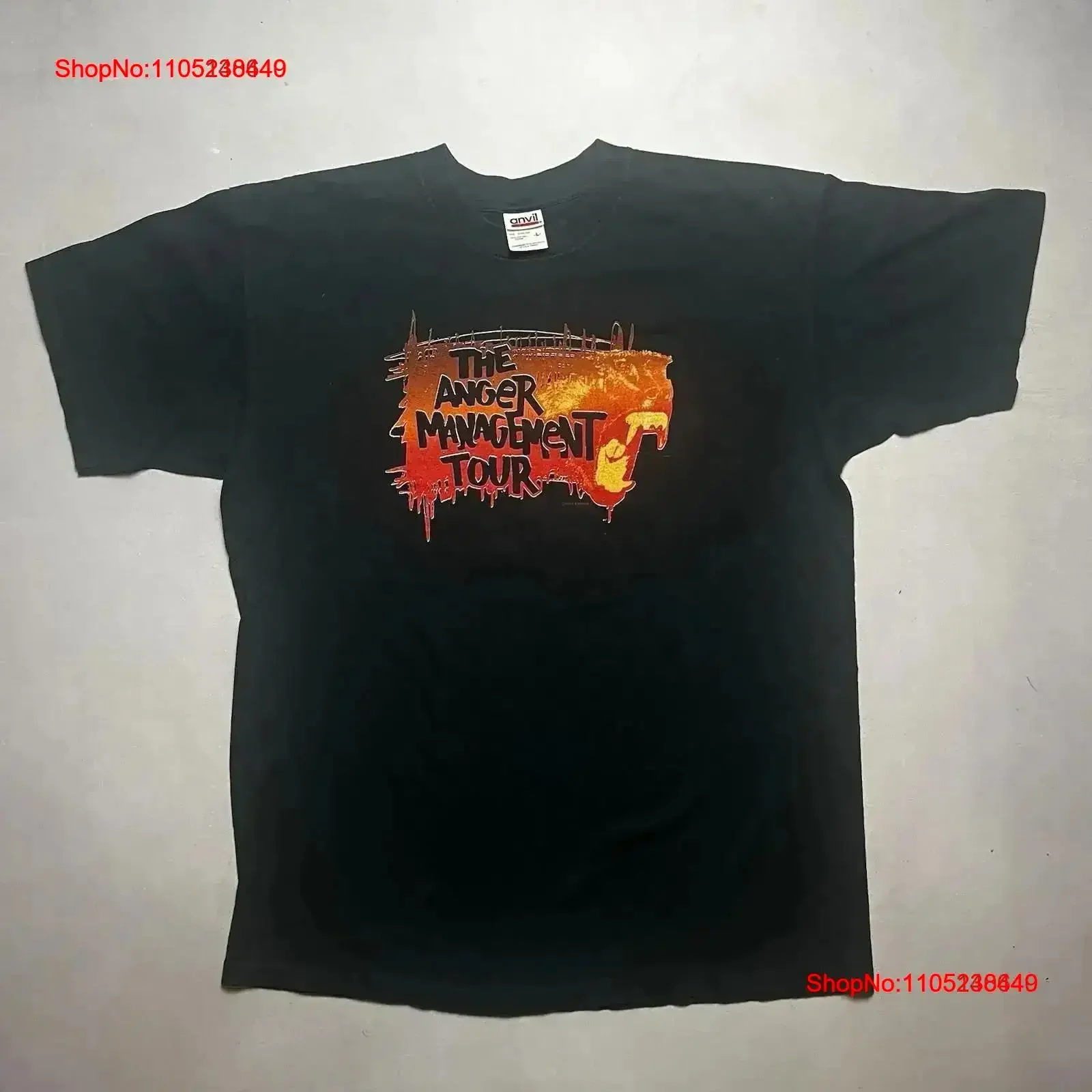 Vintage Anger Management Tour Eminem Papa Roach Exhibit Rap T Shirt Washed fashion Versatile Stretched Comfortable vintage
