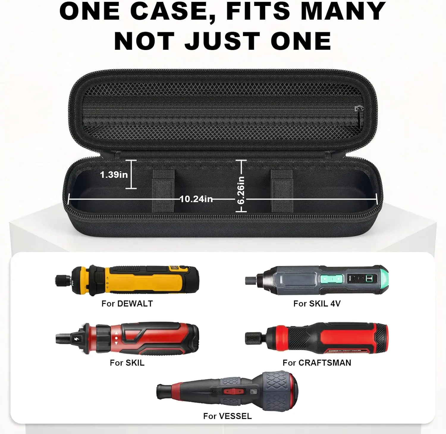 Case Compatible with DEWALT for Skil for VESSEL for CRAFTSMAN Electric Cordless Rechargeable Screwdriver, Storage Orga(Box Only)