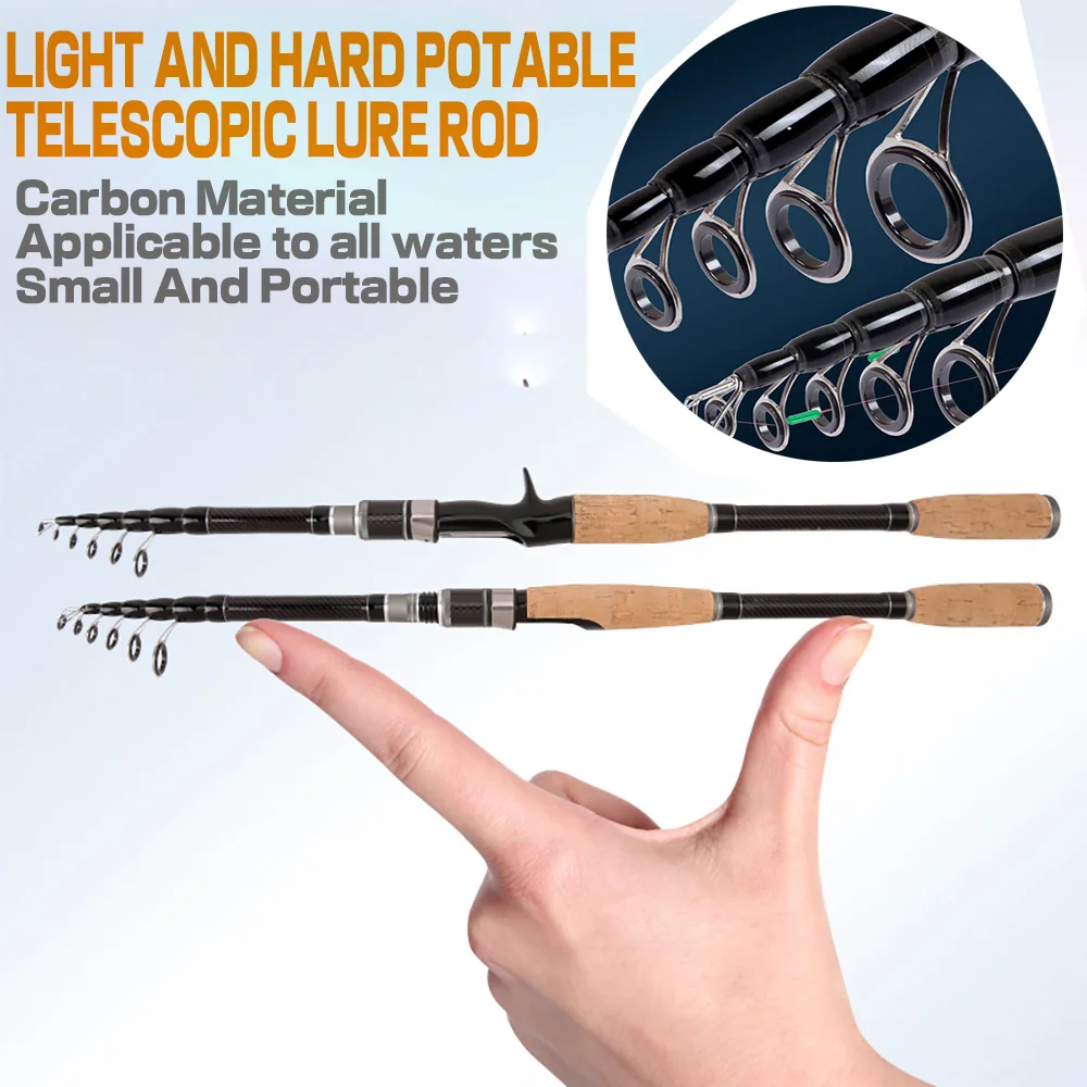 Portable Telescopic Fishing Rods 1.8M -3.0M Carbon Fiber Ultralight Spinning Casting Fishing Rod Lure Fishing Tackle
