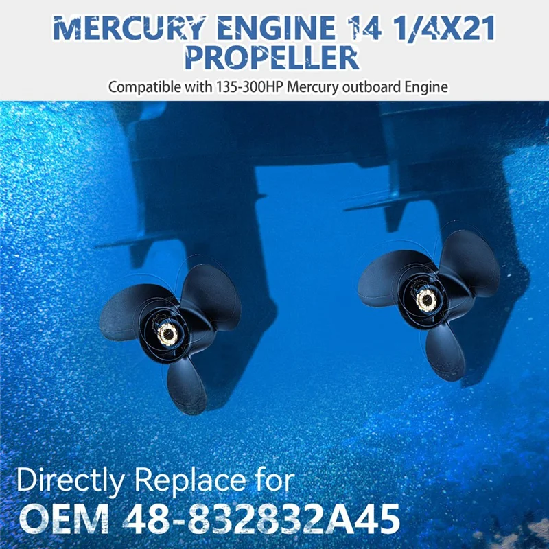 14 1/4X21 48-832832A45 Outboard Propeller Fit For Mercury/Mariner 135-300HP,MERCRUISER STERNDRUVES, Alpha,Bravo On