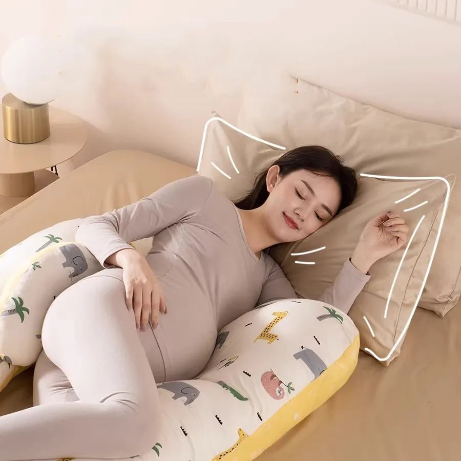 Bantal tidur sisi wanita hamil multifungsi bantal khusus kehamilan bantal hamil empat musim bantal hamil katun Universal