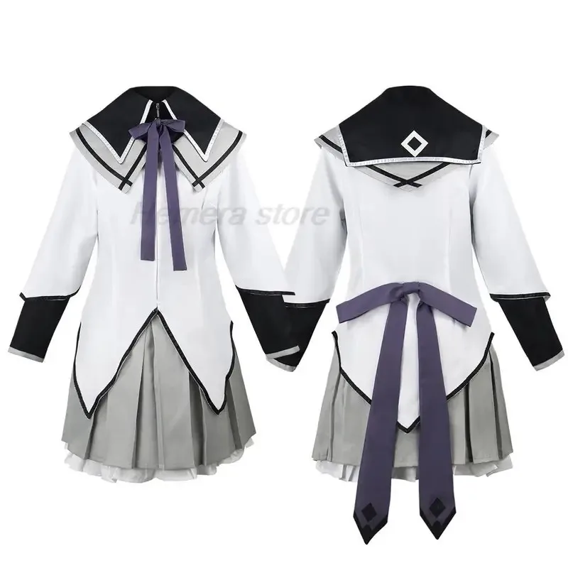 2025 yiyi Anime Magical Girl Puella Magi Madoka Magica Homura Akemi Cosplay Costume Fighting Uniforms Wig Socks for Mahou Shoujo