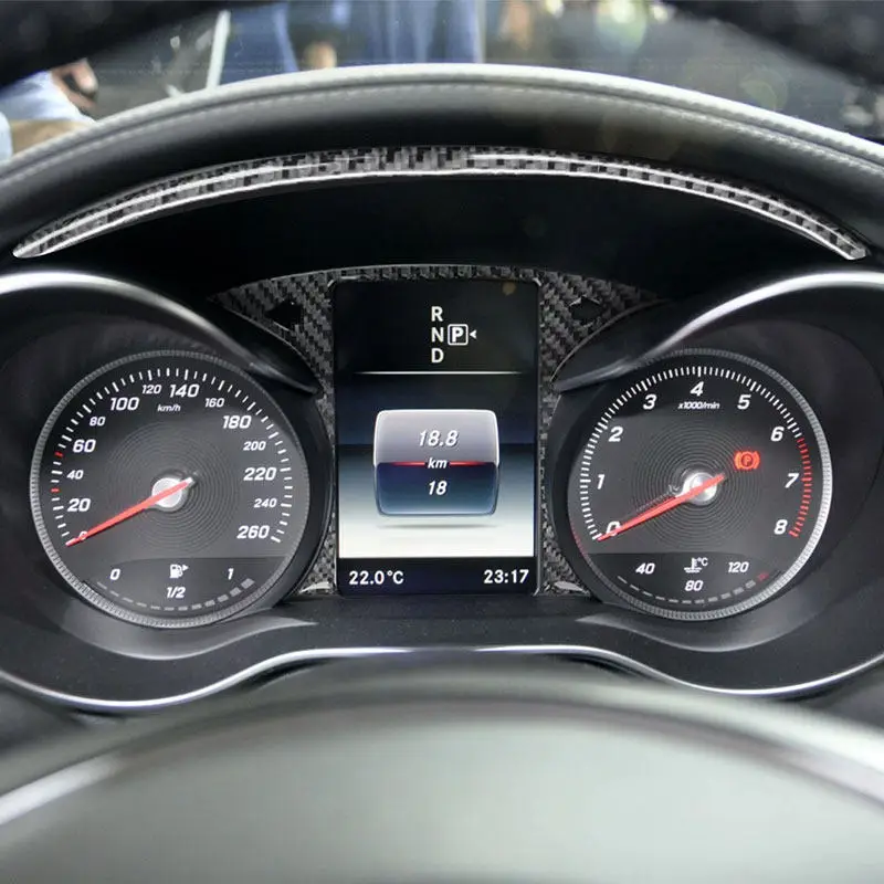 Soft Carbon Fiber Accessories Car Instrument Speedometer Panel Trim Cover For Mercedes Benz C Class W205 2015-2021