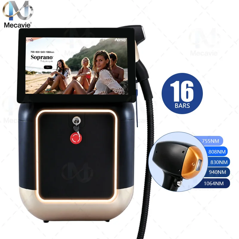 The Latest 6000W Black Diode Laser Hair Removal System Features Upgraded 6 Wavelengths Painless Hair Removal And a Cooling Handl