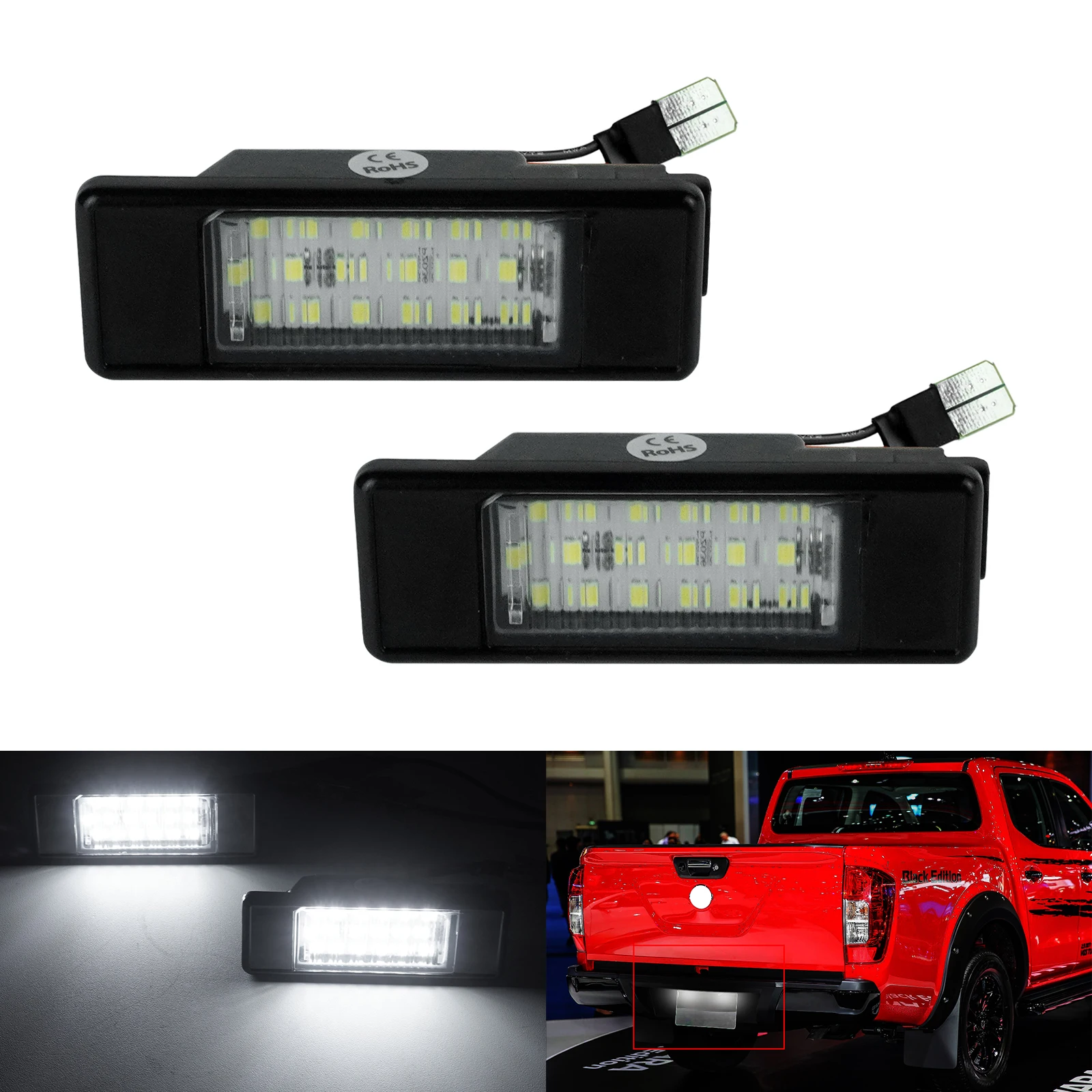 2x Canbus LED رقم الترخيص لوحة ضوء مصابيح لمرسيدس بنز سبرينتر 906 06 + فيانو فيتو W639 03-14 VW Crafter 06-16 فيات